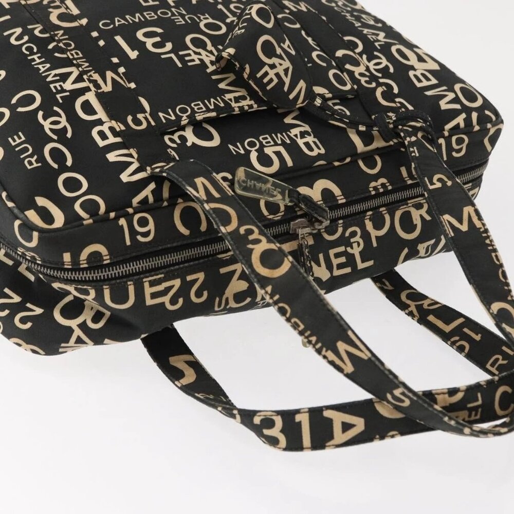 CHANEL Bysy Line Boston Bag Canvas Black CC Auth bs30986 - Picture 5 of 16